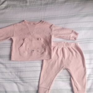 Carter's Pink Ribbed Baby Two Piece Set